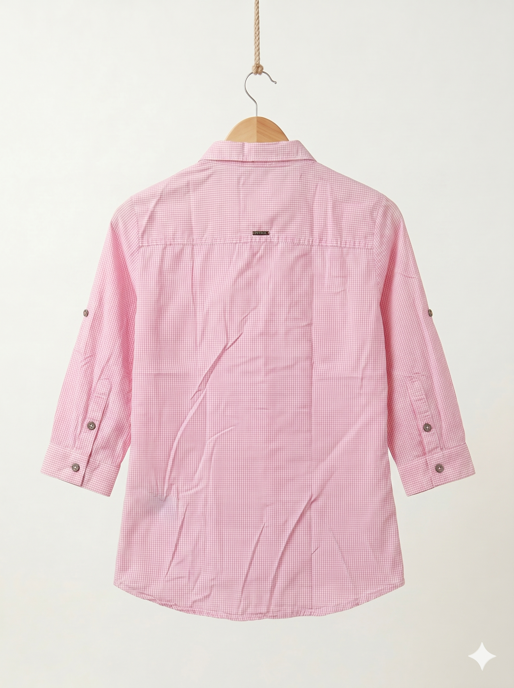 Petrol Pink Checkered Button-Up