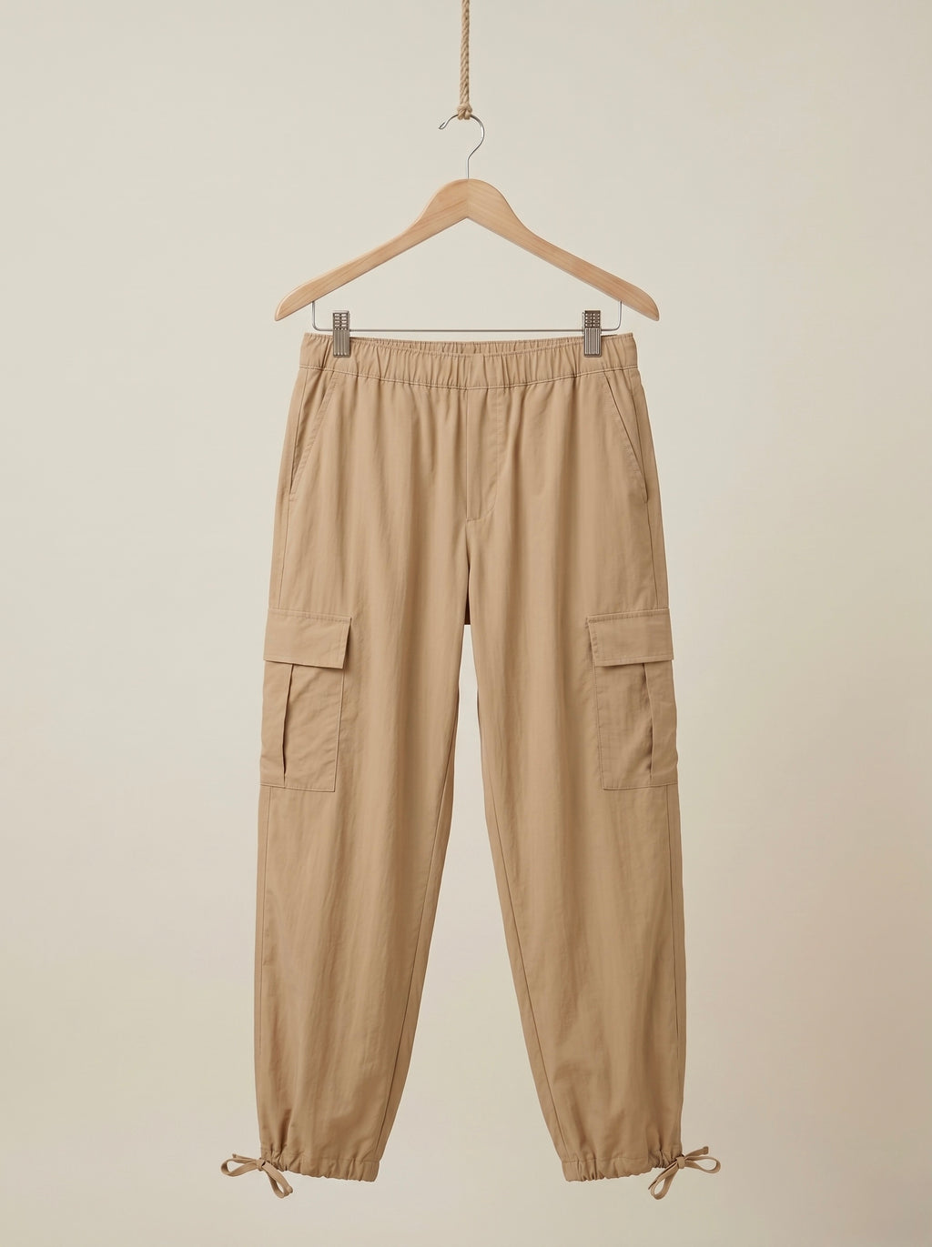 Tan Cargo Parachute Pants