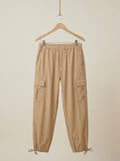 Tan Cargo Parachute Pants