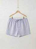 Blue and White Striped Shorts