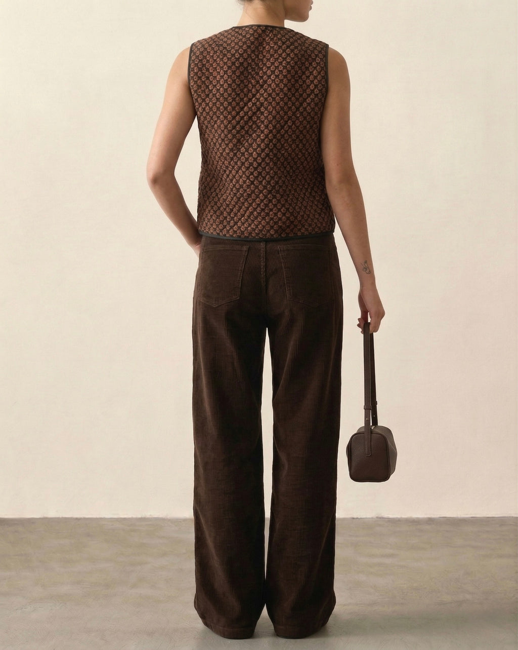 Brown Quilted Vest