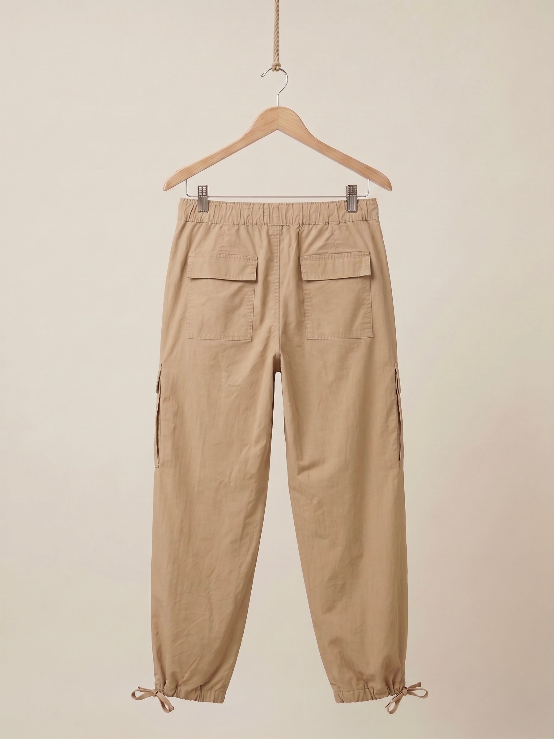 Tan Cargo Parachute Pants