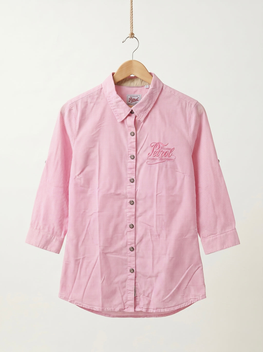 Petrol Pink Checkered Button-Up