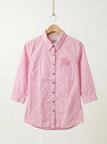 Petrol Pink Checkered Button-Up