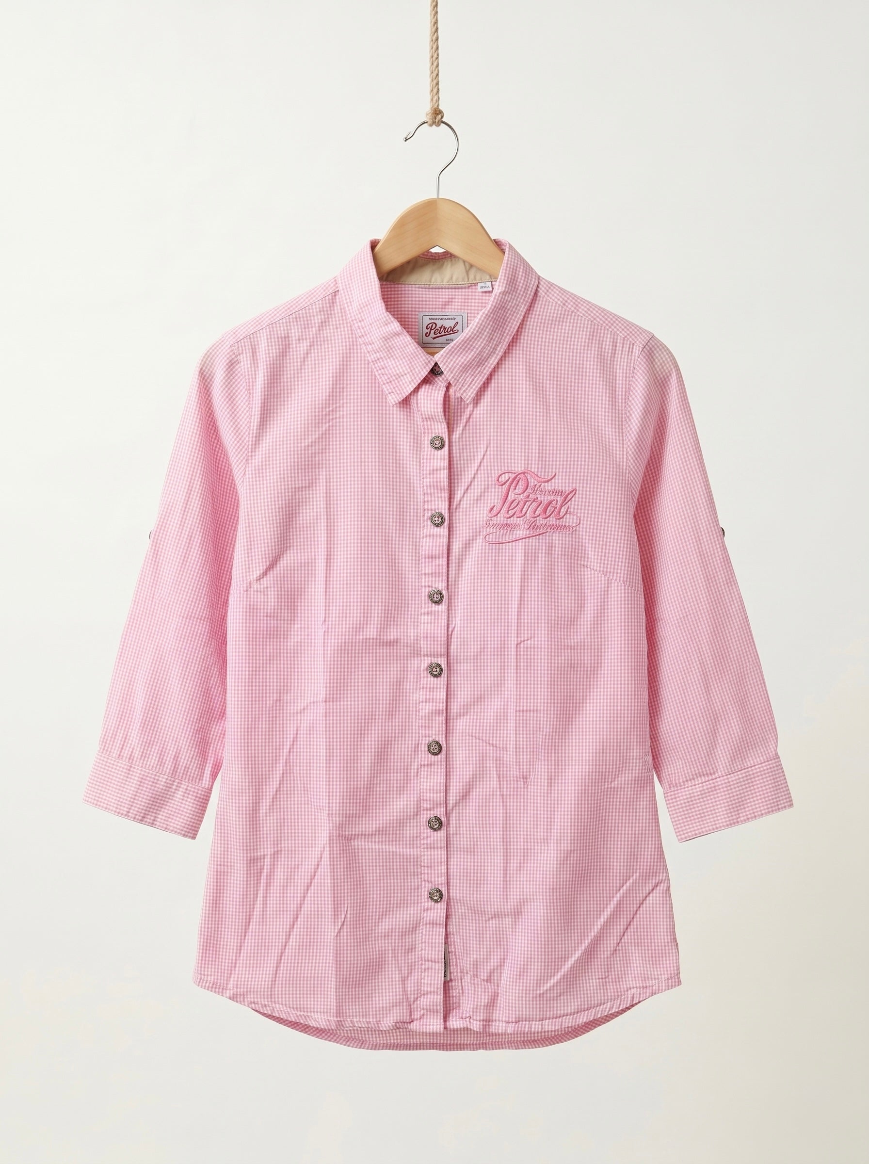 Petrol Pink Checkered Button-Up