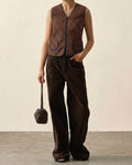 Brown Quilted Vest
