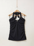 Black Scrunchy Halter Top