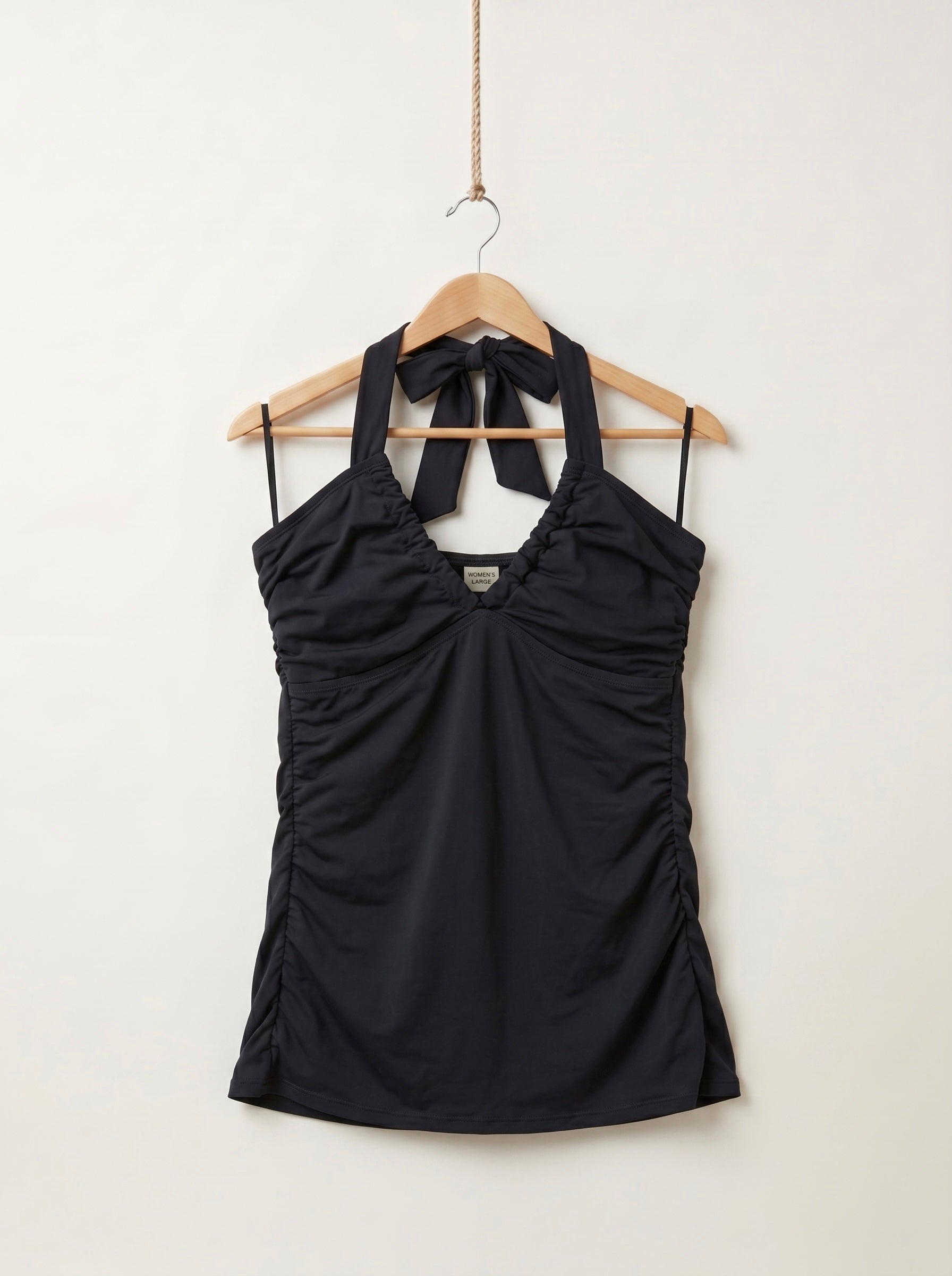 Black Scrunchy Halter Top