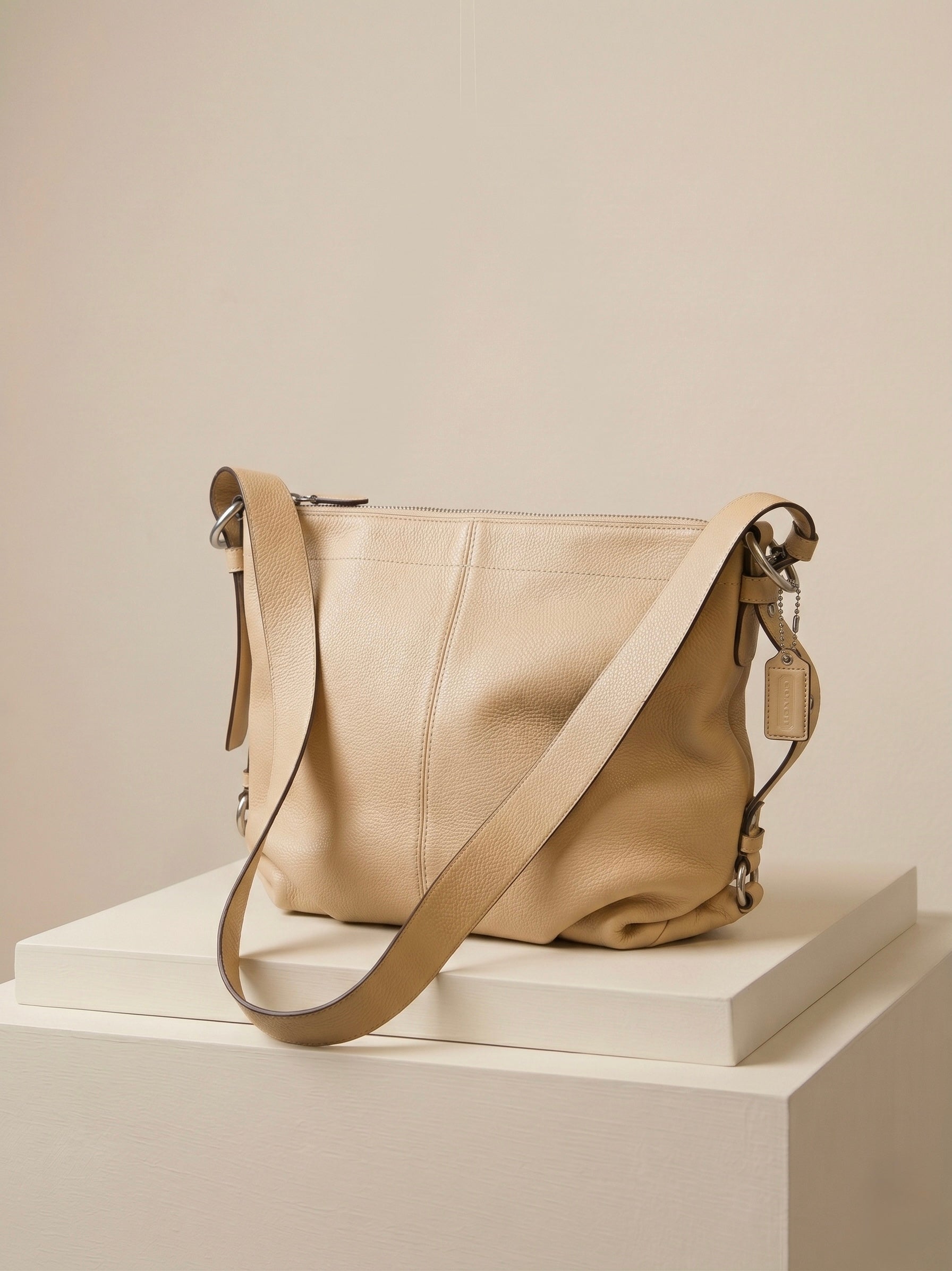 Coach Pebbled Leather Hobo Crossbody Bag