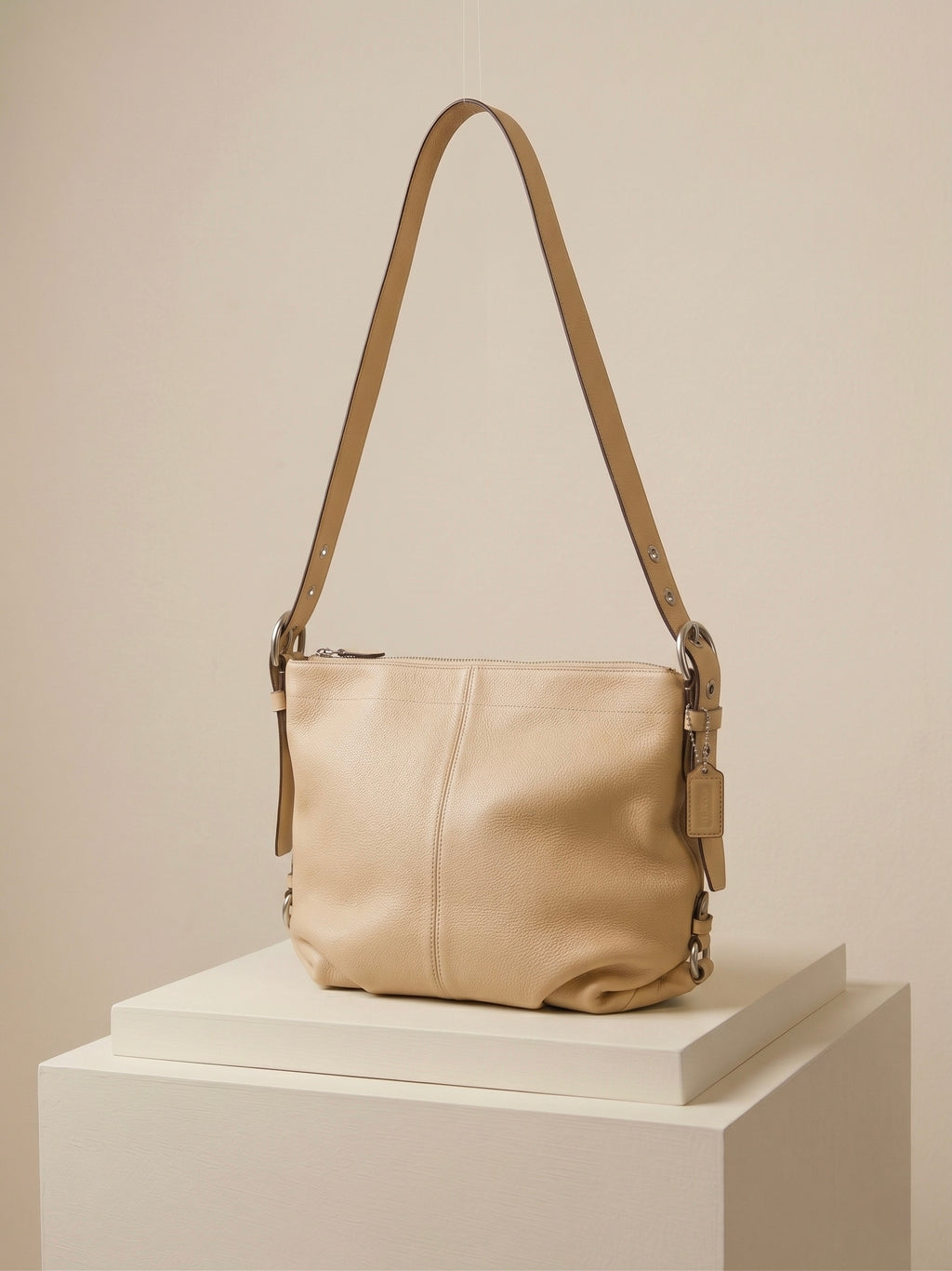 Coach Pebbled Leather Hobo Crossbody Bag