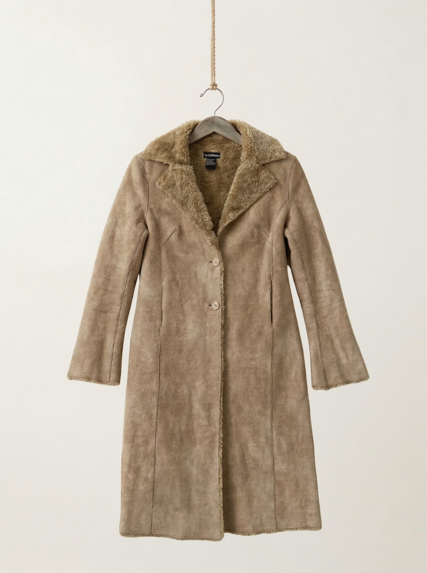 Long Suede Tan Coat – Le Château