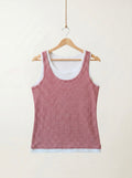 Red & White Striped Layered Tank