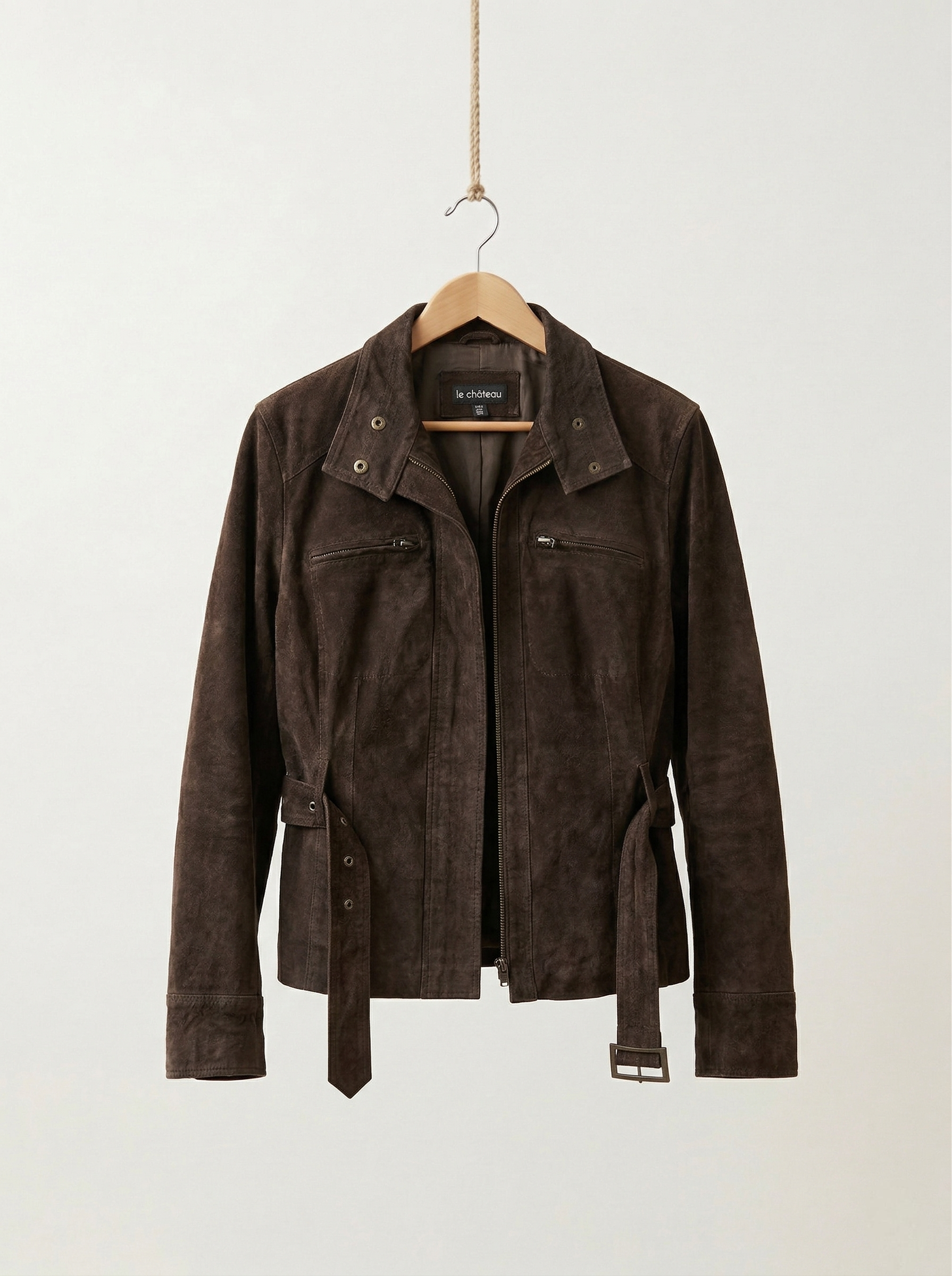 Brown Suede Leather Jacket – Le Château