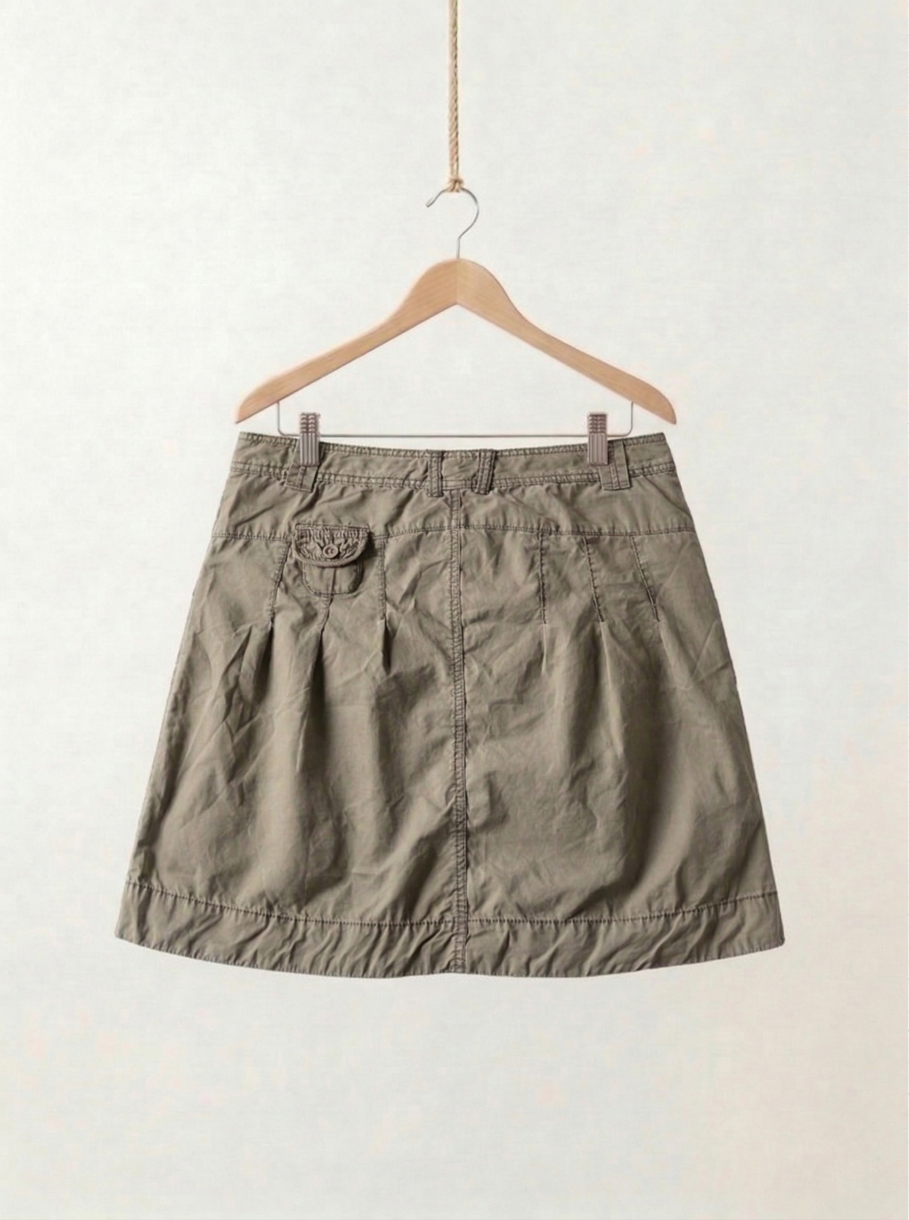 Khaki Cargo Mini Skirt