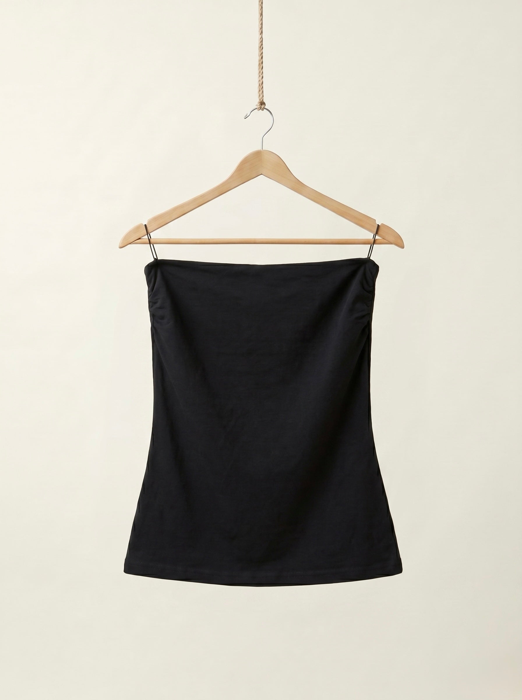 Black Tube Top with Side Scrunches