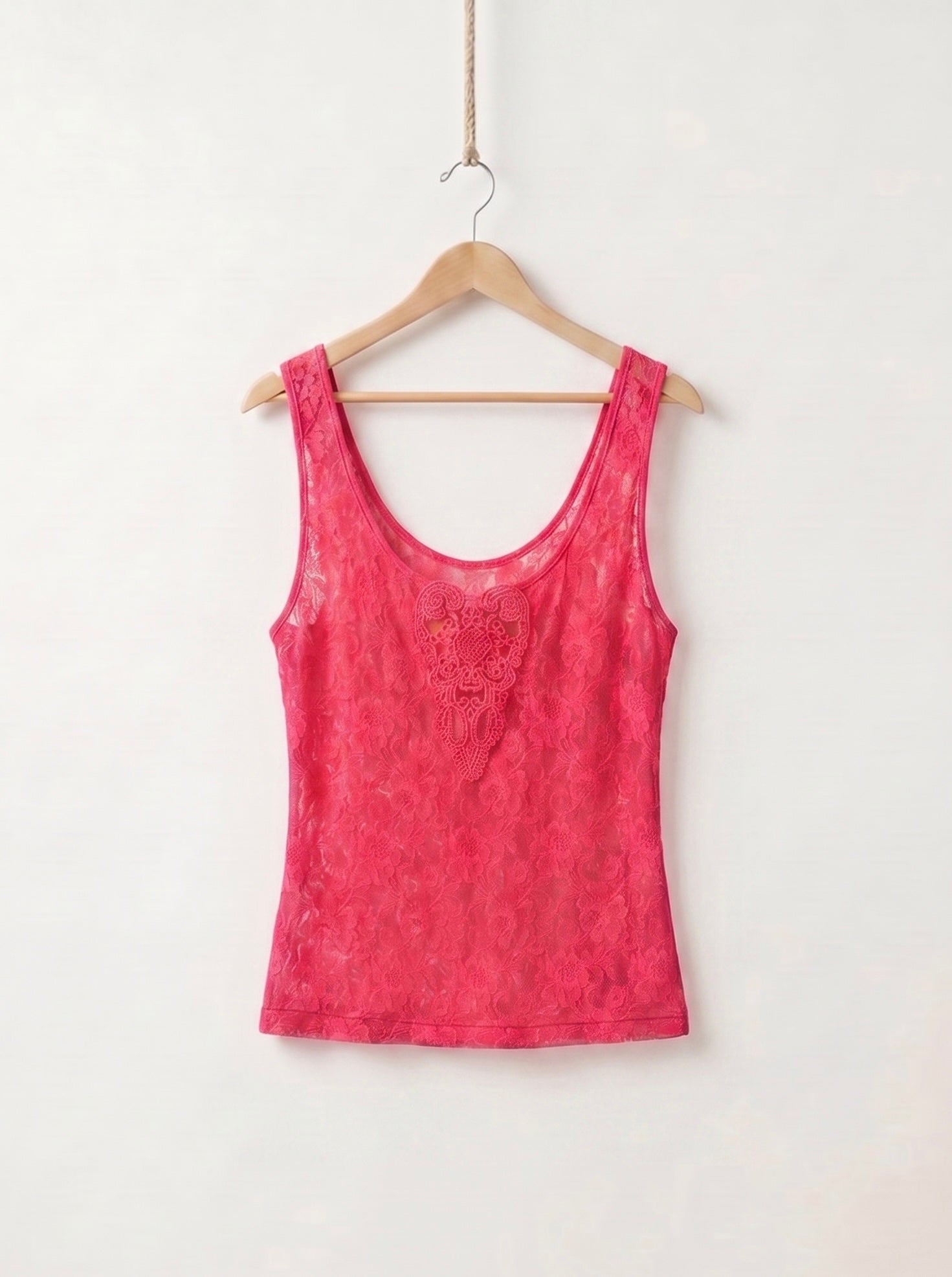 Pink Y2K Lace Tank