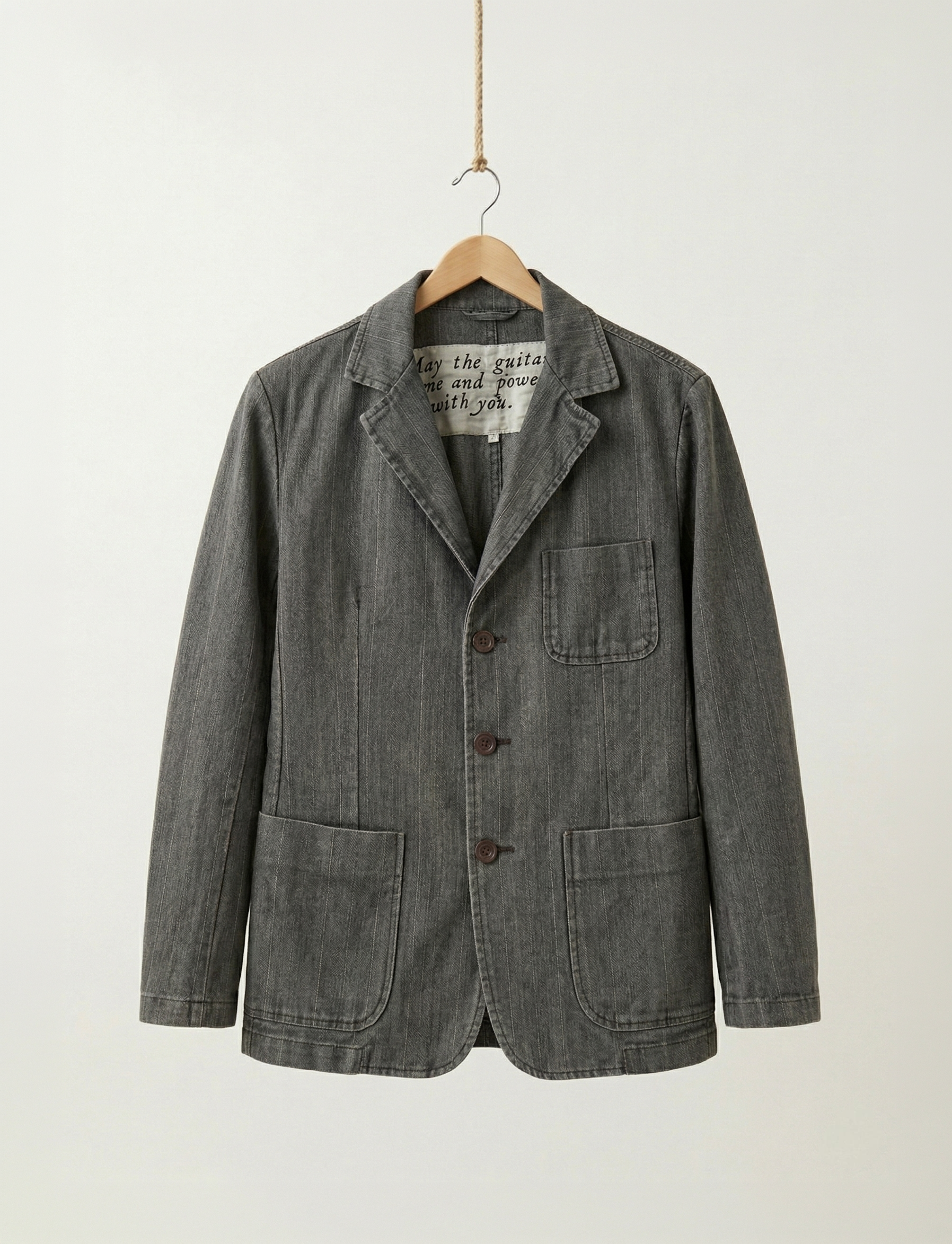 Washed Denim Pinstripe Jacket