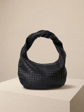 Woven Faux Leather Hobo Bag