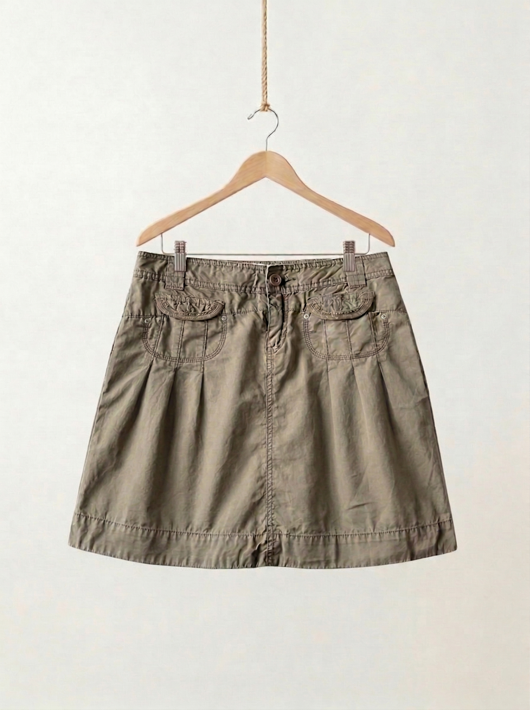 Khaki Cargo Mini Skirt