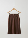 Brown Satin Midi Skirt – Tags on