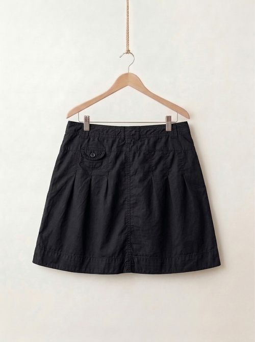 Black Cargo Mini Skirt