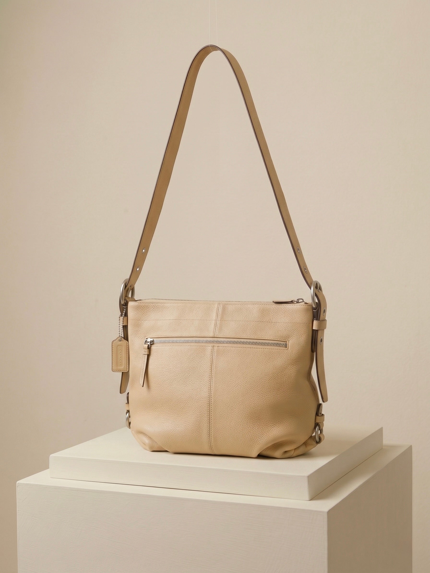 Coach Pebbled Leather Hobo Crossbody Bag