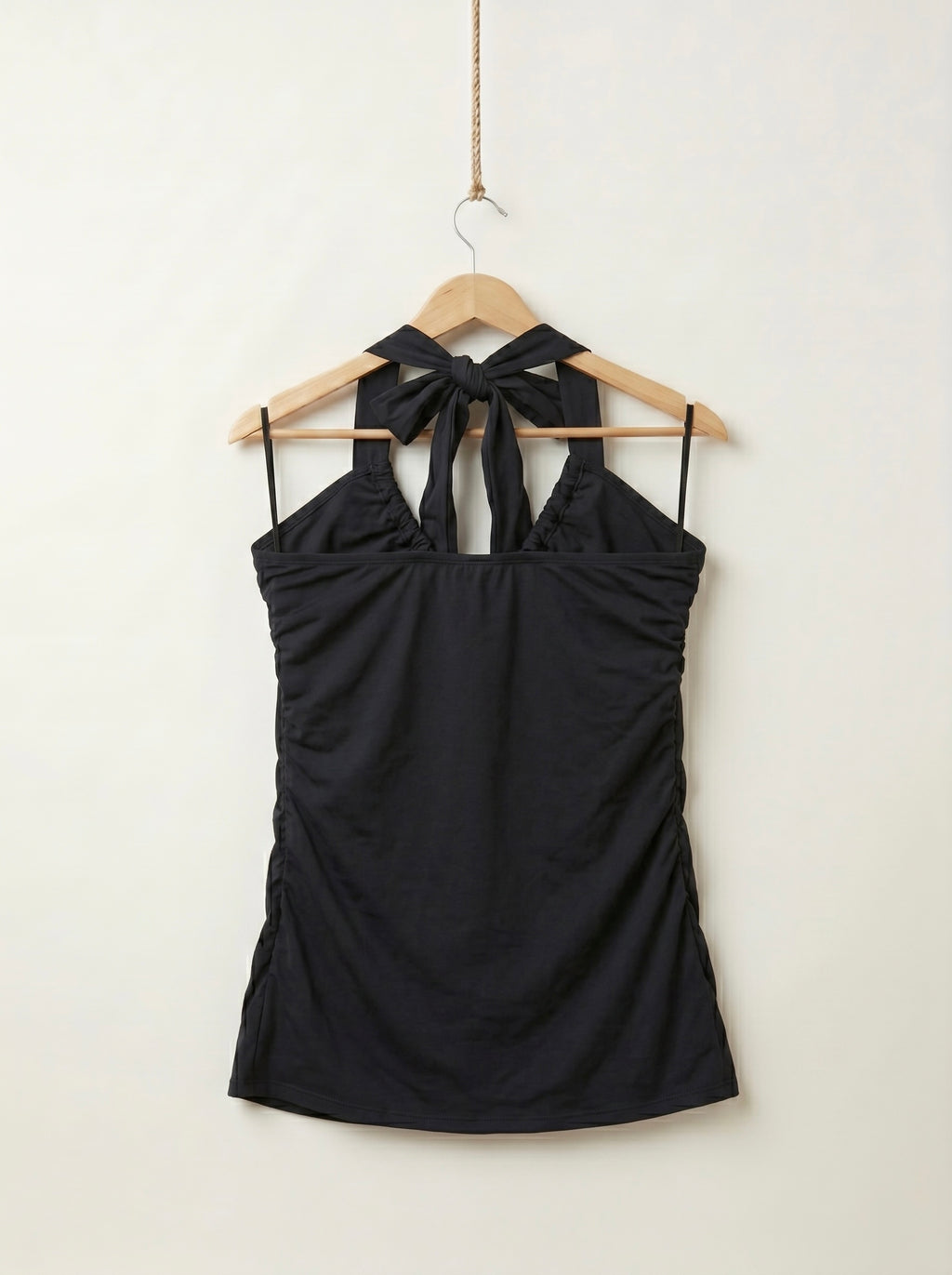 Black Scrunchy Halter Top