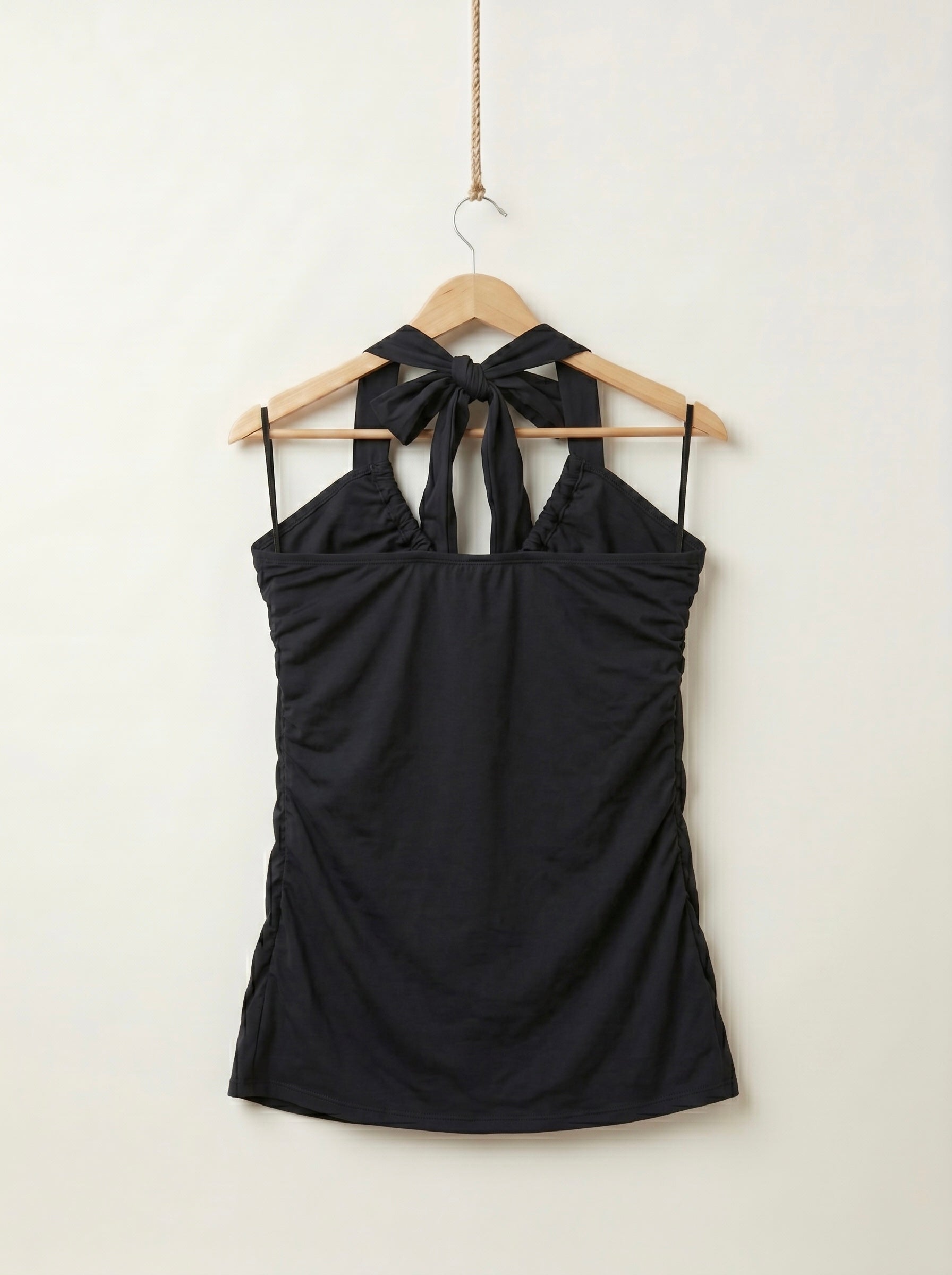 Black Scrunchy Halter Top