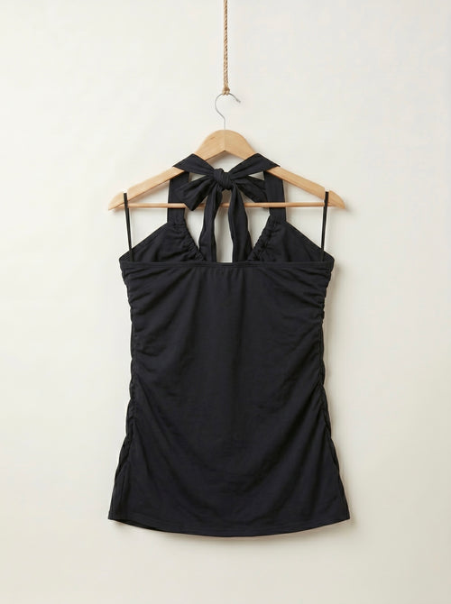 Black Scrunchy Halter Top