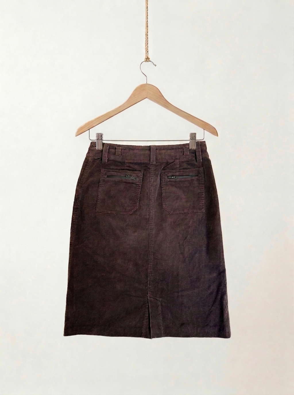 Corduroy Brown Midi Skirt