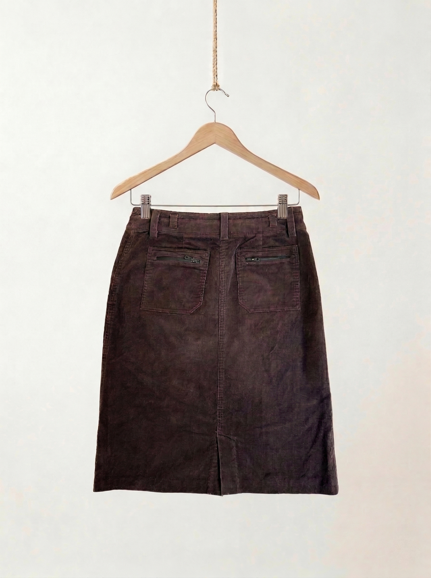 Corduroy Brown Midi Skirt