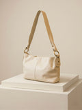 Cream Leather Hobo Shoulder Bag