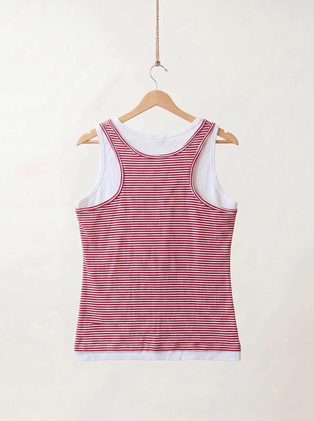 Red & White Striped Layered Tank