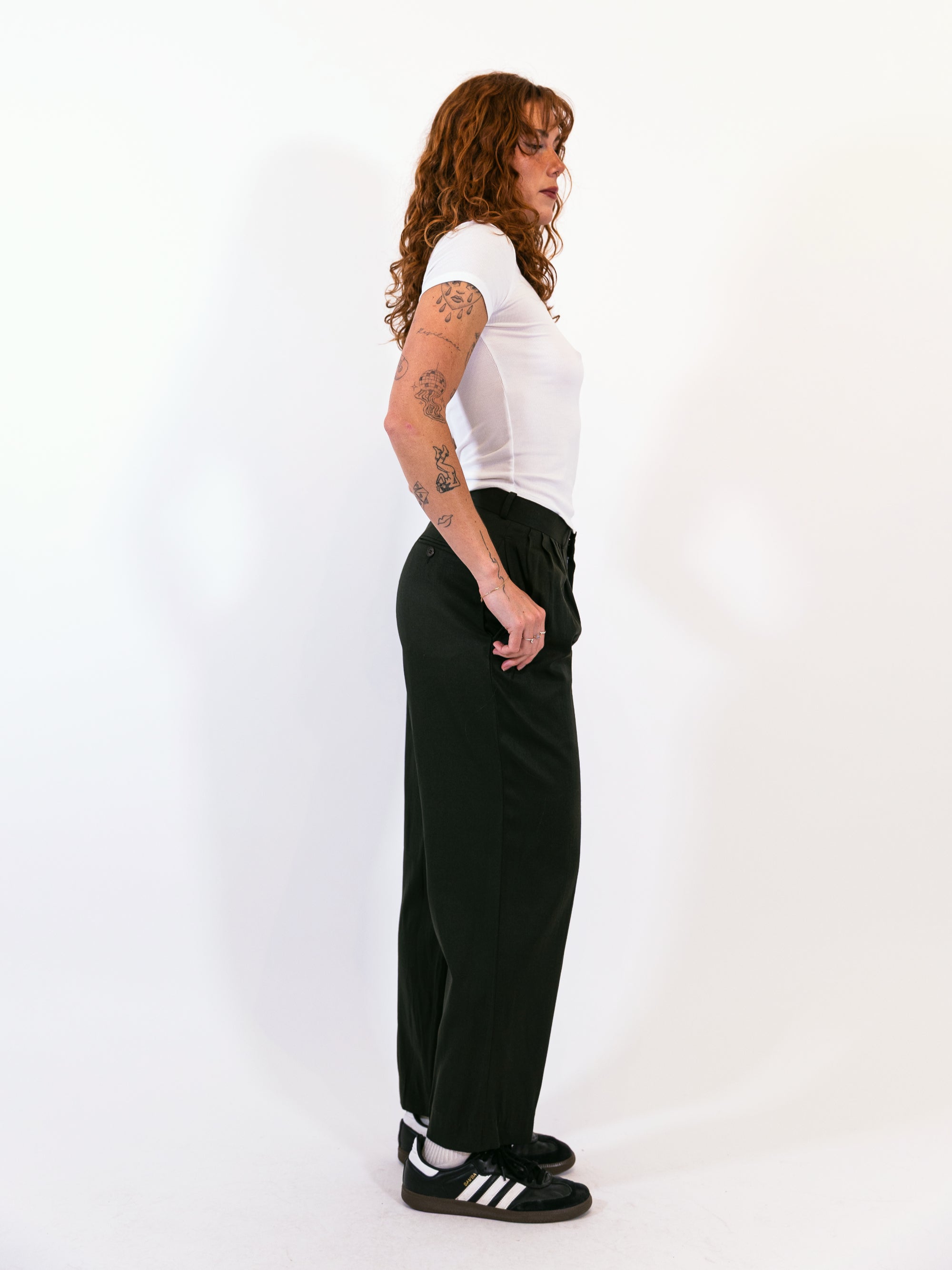 Green Tapered Dress Pants