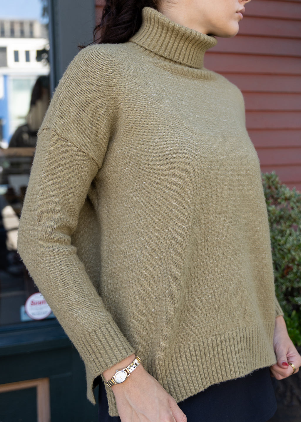 Green Turtleneck Sweater