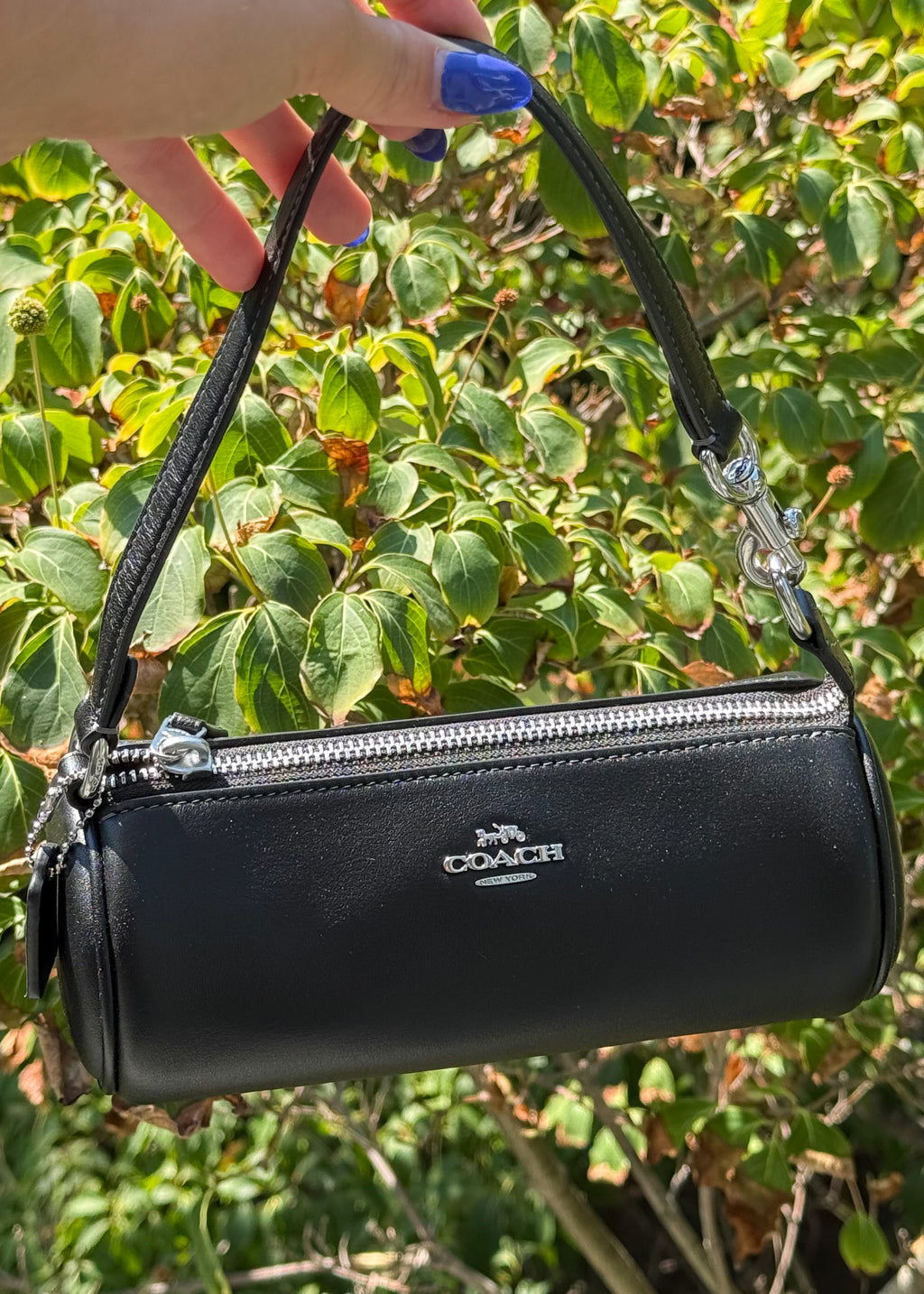 Black Barrel Coach Bag