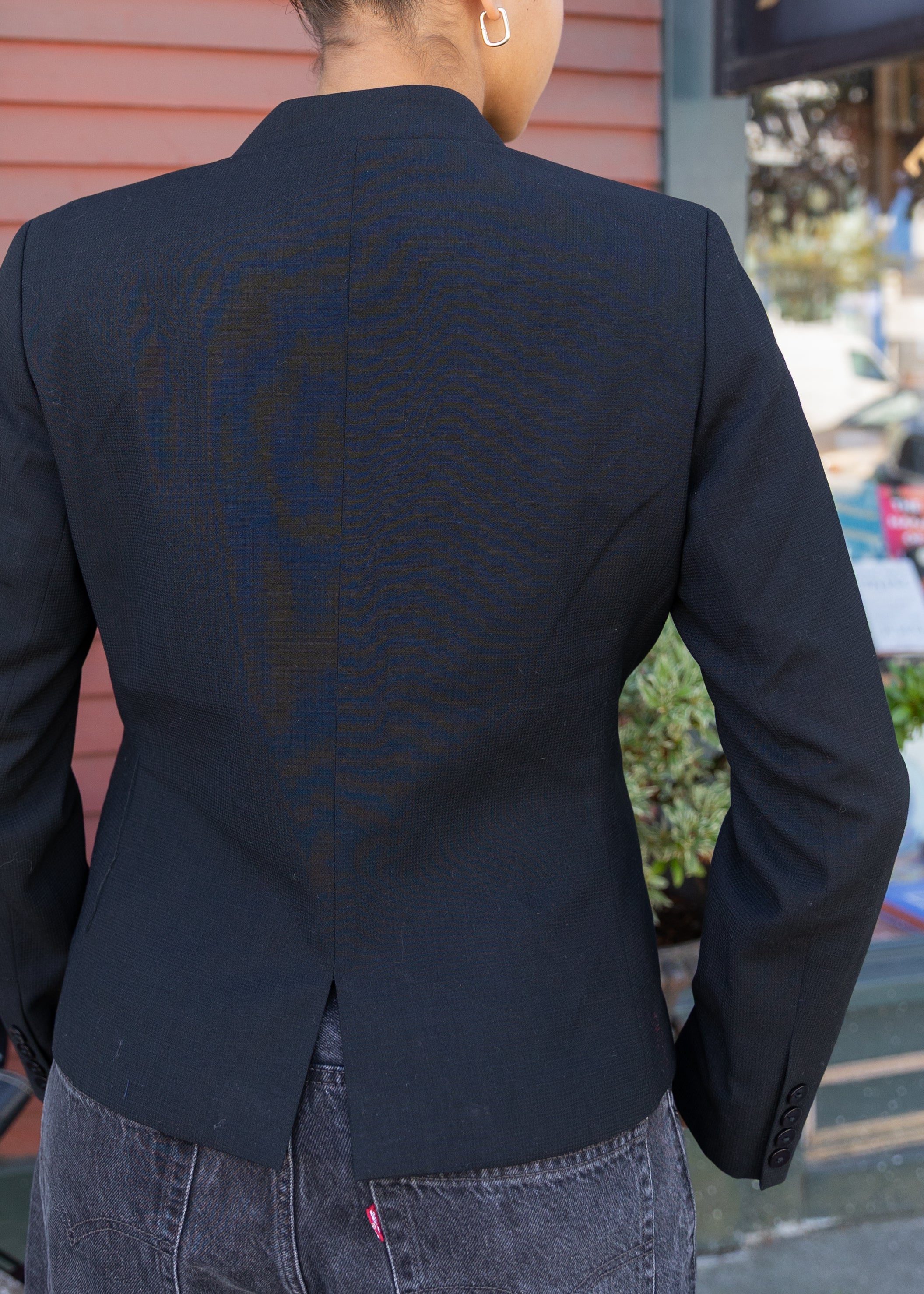 Black Cut Out Collared Blazer