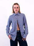 Checkered & Emblem Button Up