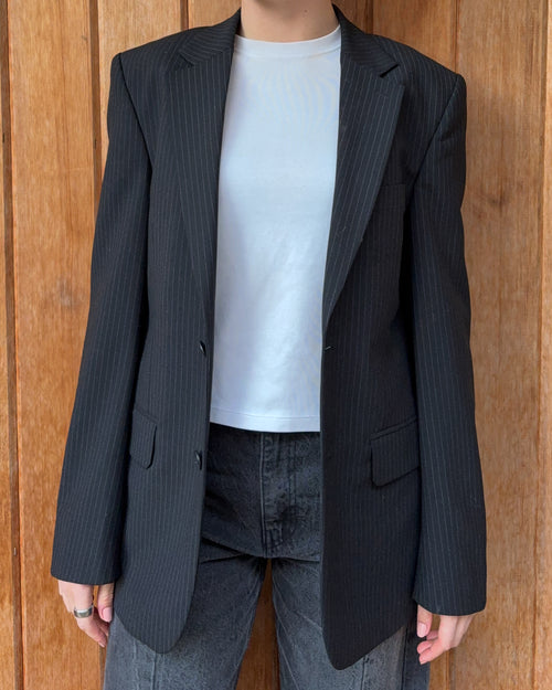 Black and Grey Striped Blazer