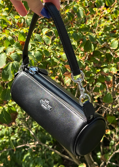Black Barrel Coach Bag