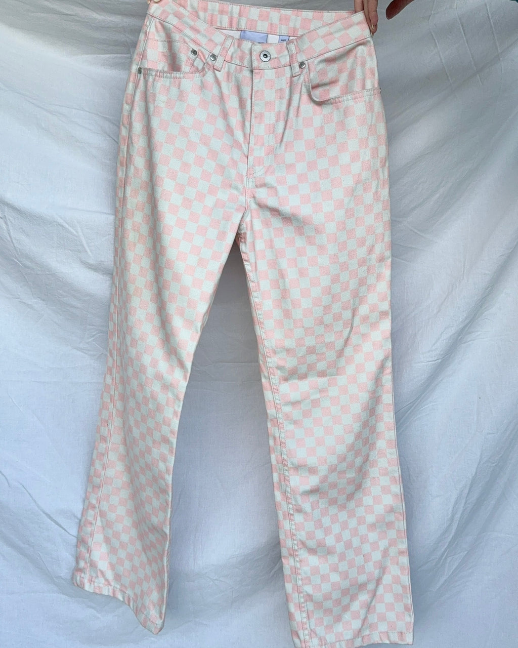 Pink checkered pants